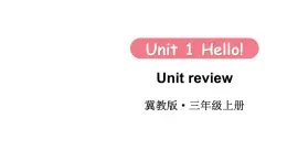 小学英语新冀教版三年级上册Unit 1 Hello Unit review教学课件2024秋