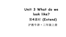 小学英语新沪教牛津版三年级上册Unit 3 第4课时（Extend）教学课件2024秋