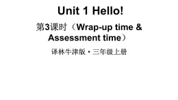 小学英语新译林版三年级上册Unit 1第3课时（Wrap-up time & Assessment time）教学课件2024秋