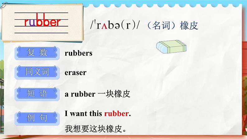 Unit 1 School things 单词讲解(课件)-2024-2025学年译林版(三起)(2024)英语三年级下册第7页