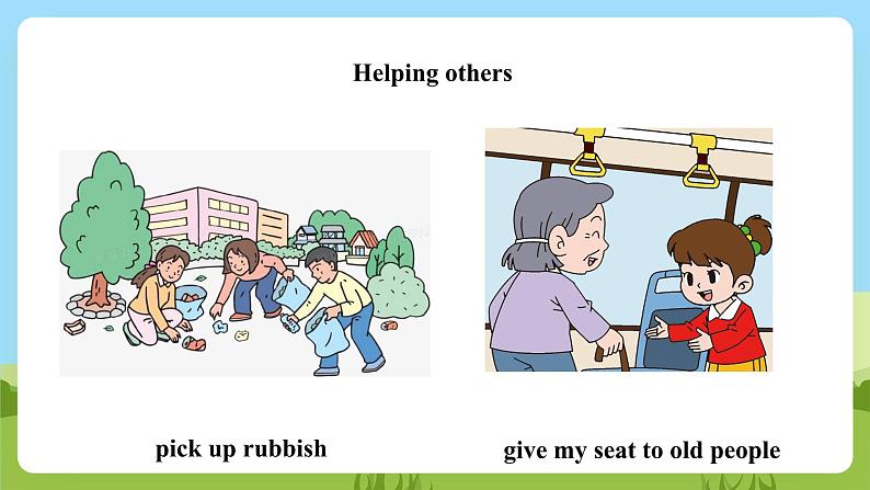 沪教牛津版(六三制一起)英语六下 Unit 7《Helping others》Listen and say 课件第6页