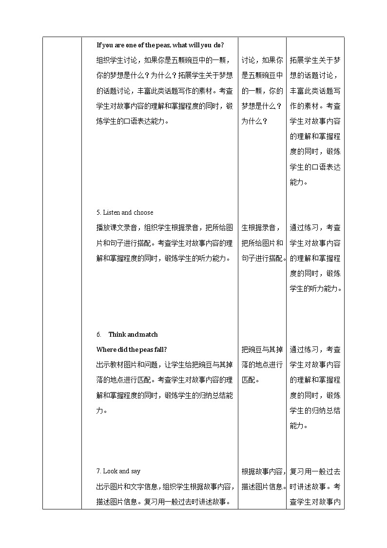 沪教牛津版(六三制一起)英语六下 Unit 12《The five peas》Let's learn more 教案第3页