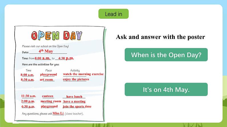 沪教牛津版(六三制一起)英语五下 Unit 7《Open Day》Look and read Learn the sounds 课件第4页