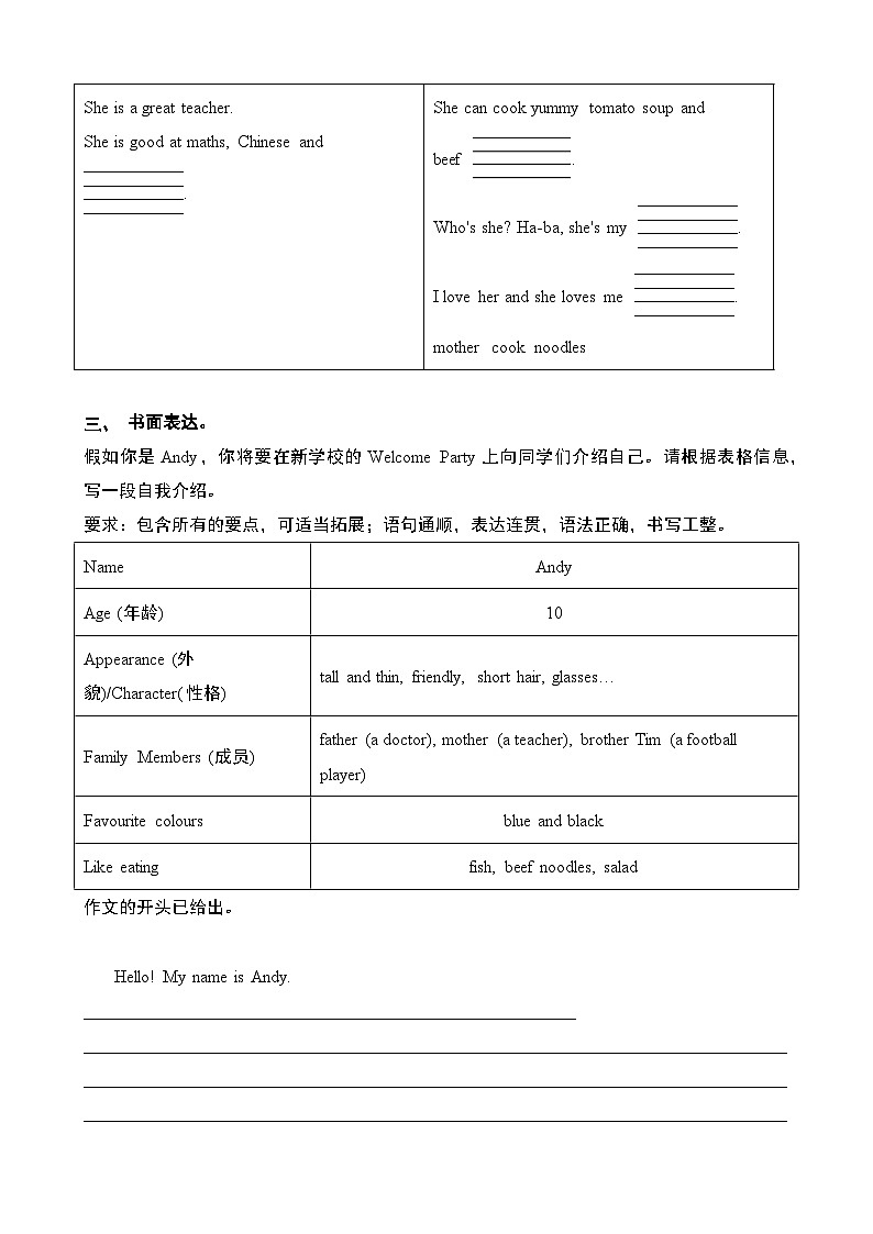 專(zhuān)題10書(shū)面表達(dá)8篇（專(zhuān)項(xiàng)訓(xùn)練）-2024-2025學(xué)年四年級(jí)英語(yǔ)上學(xué)期期末復(fù)習(xí)講練測(cè)（人教PEP版）第2頁(yè)