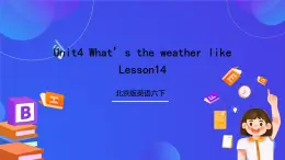 北京版英语六下Unit4《What's the weather like Lesson14》课件+素材