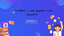 北京版英语六下Unit4《What's the weather like？Lesson15》课件+素材