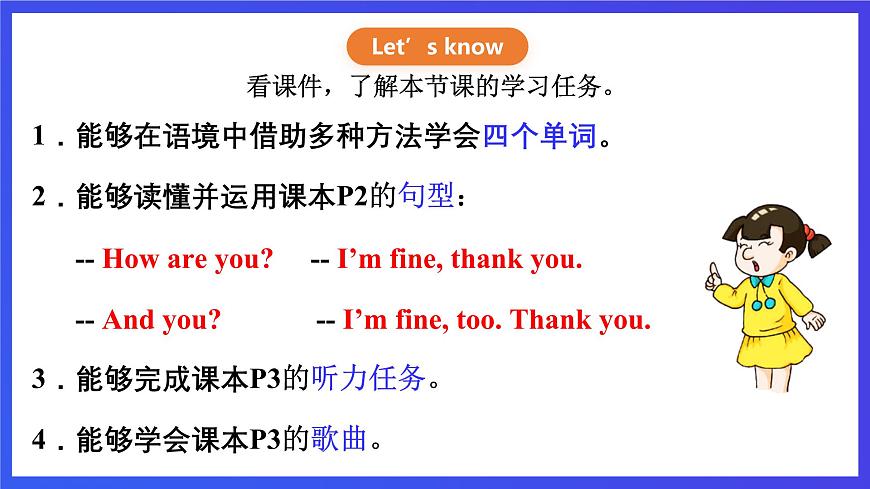 【核心素養(yǎng)】川教版英語三下 《Lesson A How are you 課件第2頁