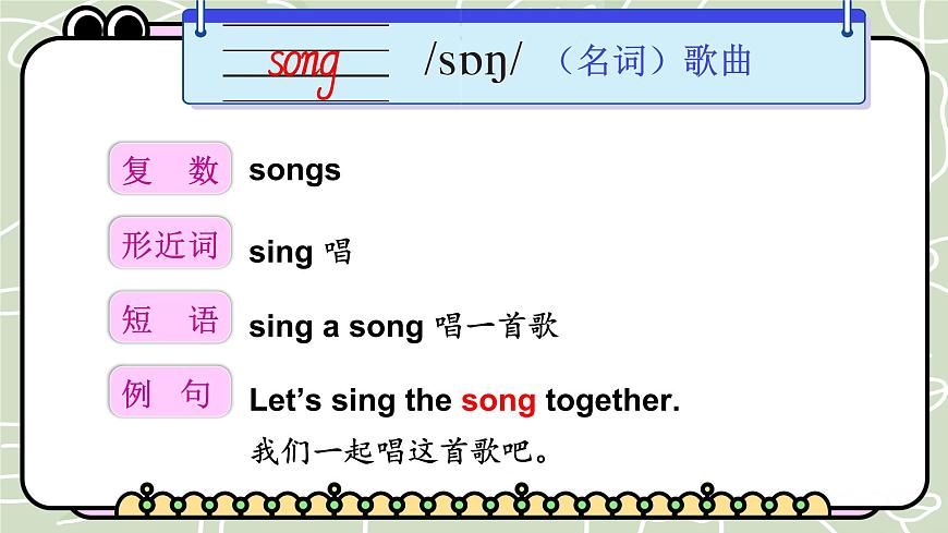 Join in 外研劍橋英語（2024）三年級下冊--Unit 2 From head to toe 單詞講解（課件）第7頁