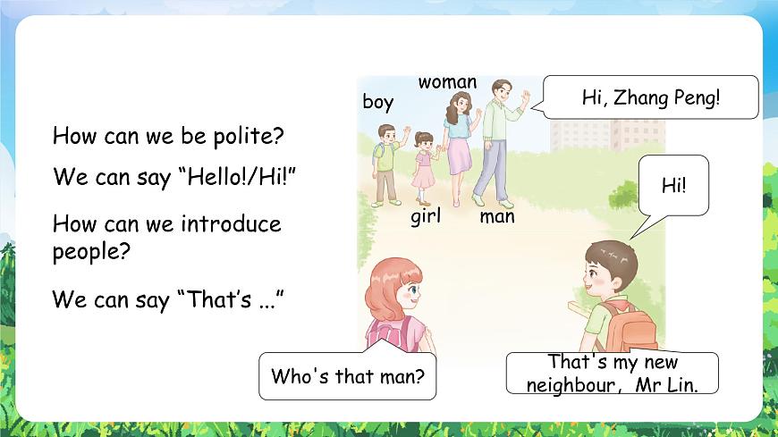 人教PEP版（2024）英語三年級下冊 Unit 1 Meeting new people Part B（3）Read and write（課件）第3頁