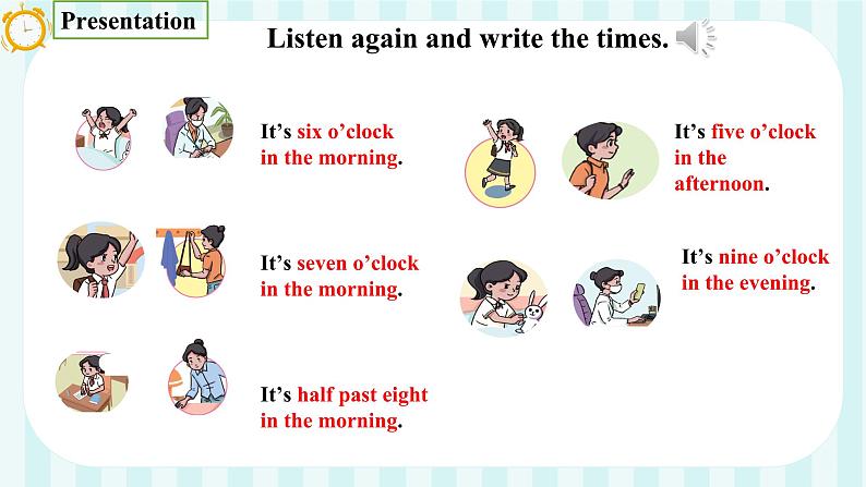 外研版三年级起点小学英语三年级下册 Unit5 What time is it课时2教学课件第7页