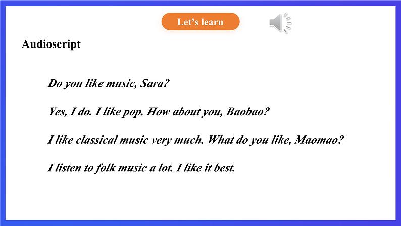 【核心素养】北京版英语四下 Unit 1《Do you like music?》Lesson 4 课件第8页