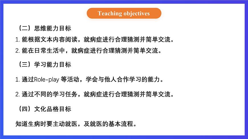 【核心素養(yǎng)】北京版英語(yǔ)四下 Unit 2《What's wrong with you？》Lesson 6 課件第3頁(yè)