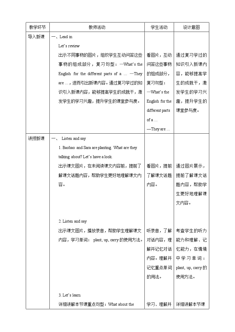 【核心素养】北京版英语五下 Unit 2《What do flowers do?》Lesson 6 教案第2页
