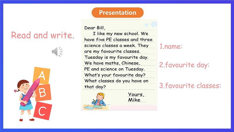 人教版(新起点)英语三年级下册 Unit 1《School Subjects》Lesson 3 课件第5页