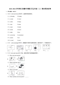 2023-2024学年浙江省衢州市衢江区五年级(上)期末英语试卷
