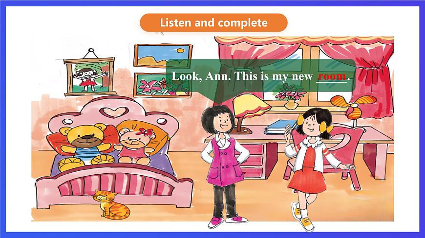 接力版英語五下 Lesson 3《There is a desk beside the bed. 》Period 1 課件第4頁