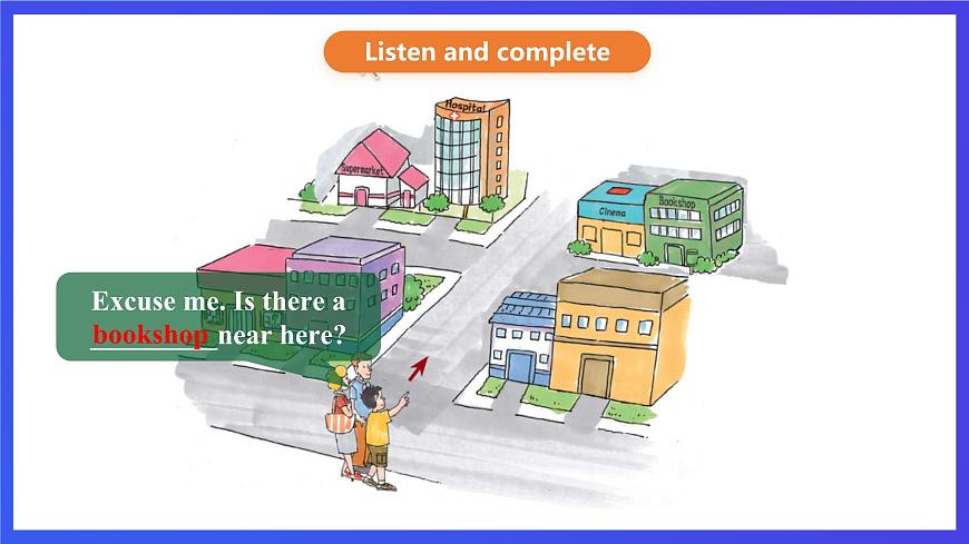 接力版英語(yǔ)五下 Lesson 6《Is there a bookshop near here？》Period 1 課件第4頁(yè)