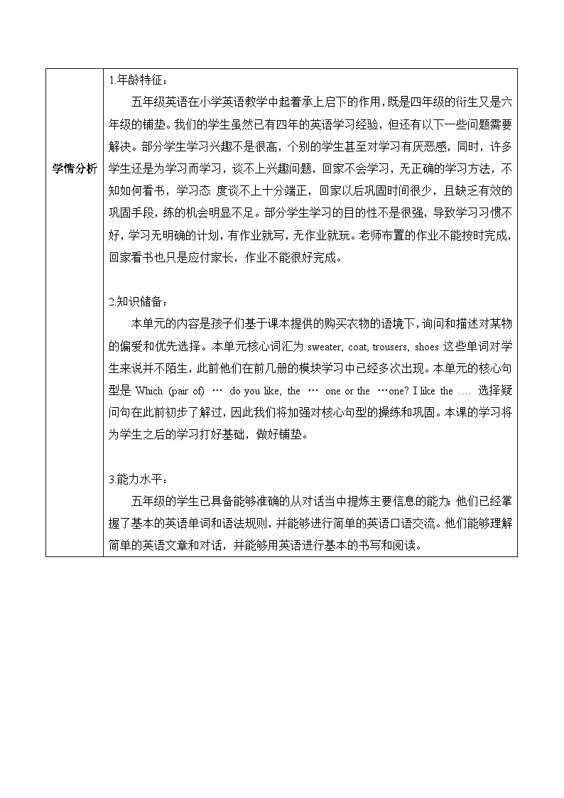 滬教牛津版(六三制一起)五下 Module 3 Unit 8《Buying clothes》Period 2 單元教案第3頁