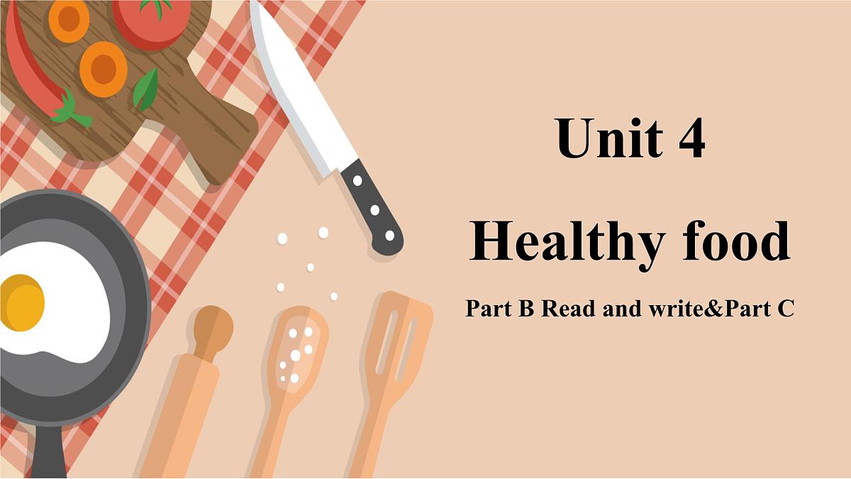 2024版人教版三年级下册英语Unit 4 Healthy food B Read and write C Reading同步课件第1页