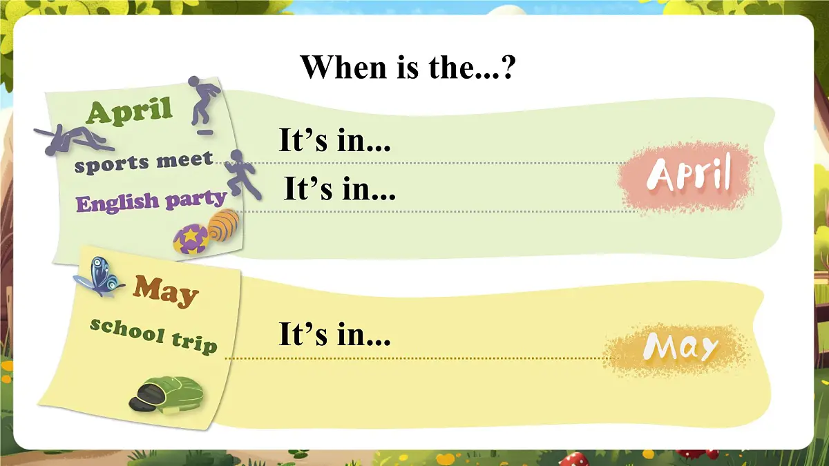 【精优公开课】Unit 3 My school calendar PA Let's learn 课件第6页