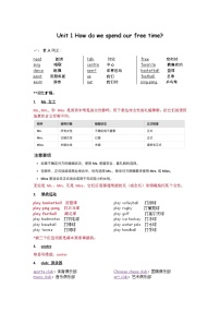 滬教牛津版(六三制一起)(2024)三年級下冊（2024）Unit 1 How do we spend our free time?精品學(xué)案設(shè)計(jì)