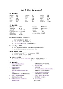 滬教牛津版(六三制一起)(2024)三年級下冊（2024）Unit 3 What do we wear?優(yōu)質(zhì)導(dǎo)學(xué)案