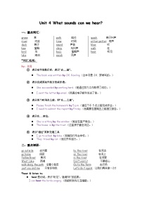 滬教牛津版(六三制一起)(2024)三年級下冊（2024）Unit 4 What sounds can we hear?精品學(xué)案