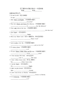 译林版（三起）英语期末专项复习练习--句型转换练习（试题）四年级下册