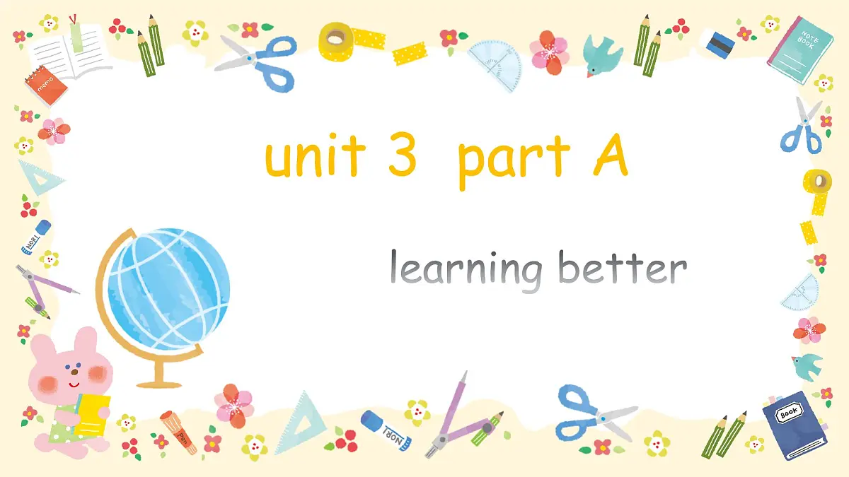 人教版(PEP2024)英语 三下Unit 3 Part A学练课件第1页