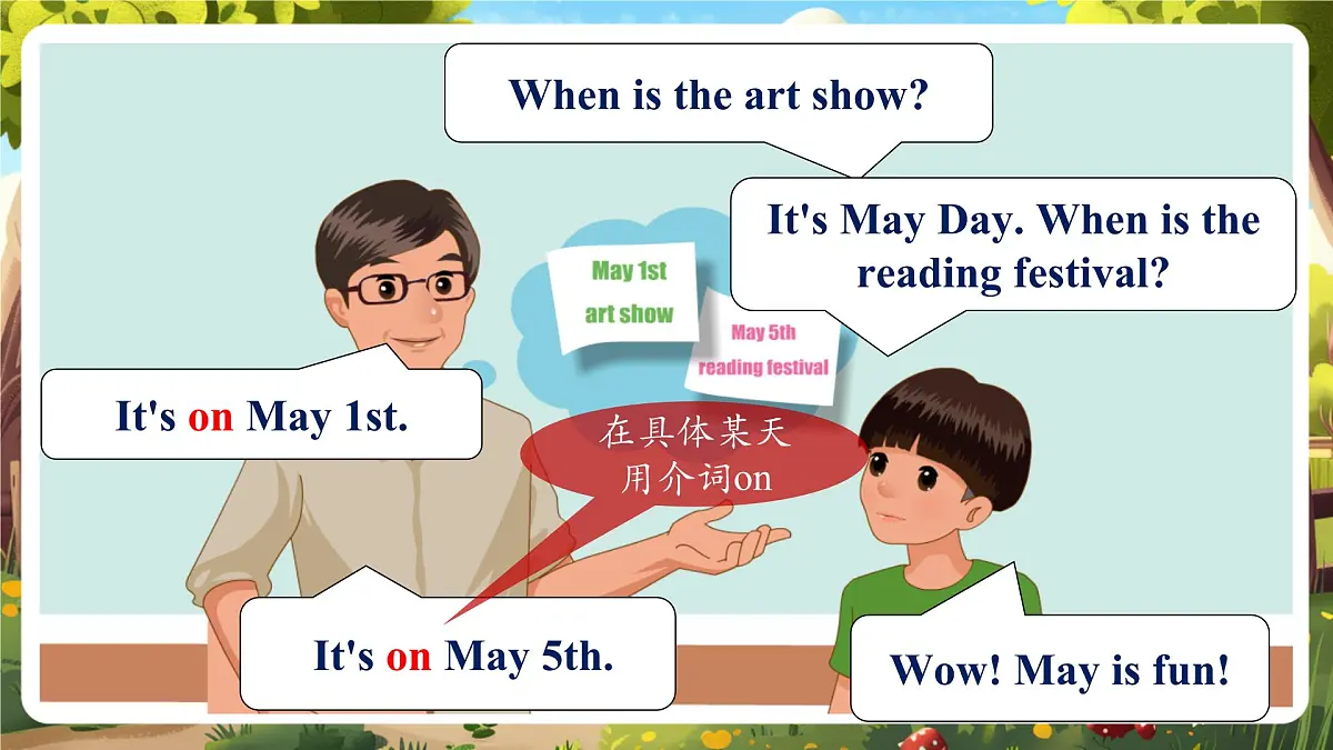【精优公开课】Unit 4 When is the art show PA Let's learn 课件第6页