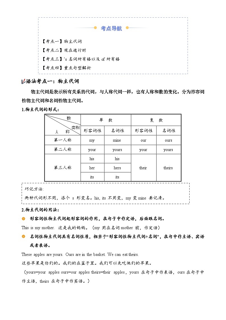Unit5(知識清單)-2024-2025學年五年級英語下學期期末復習講練測(人教PEP版)-A4第2頁