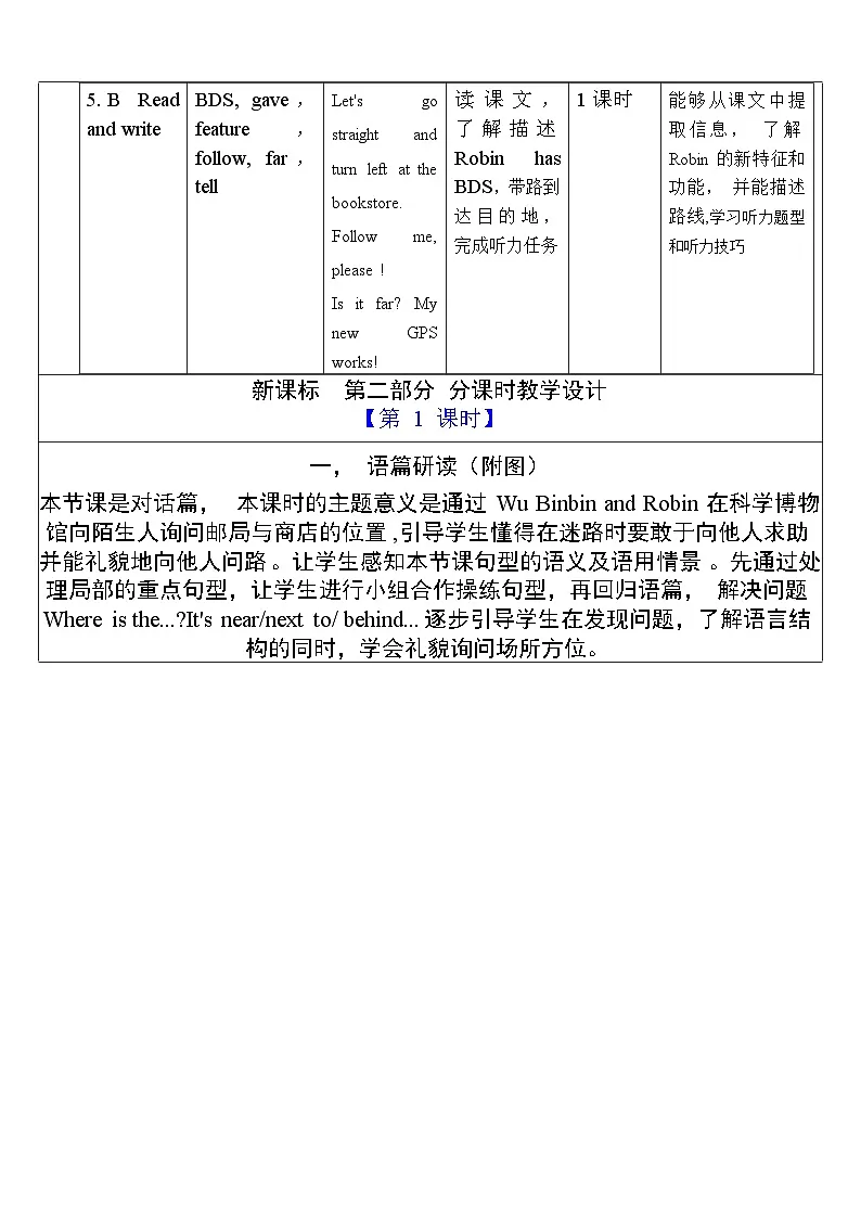 【单元整体教学设计】Unit 1 How can I get there PA Let's talk 教案第3页