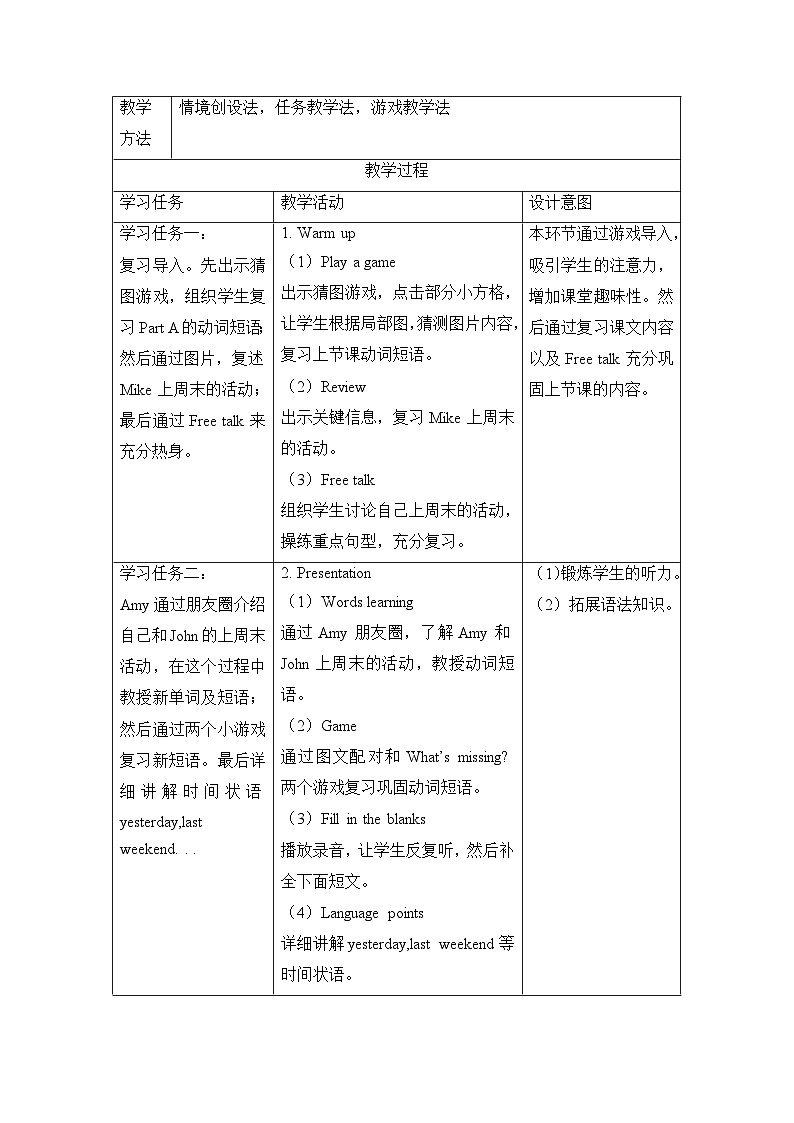 新人教PEP小学英语六下Unit2 Part B Let’s learn第4课时教学设计第2页