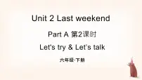 人教版PEP（2024）六年级下册Unit 2 Last weekend Part A图片课件ppt
