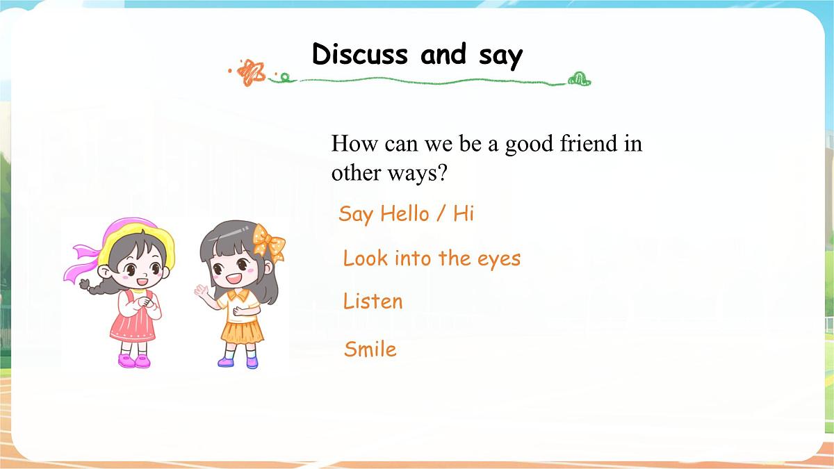 人教版PEP(2024)英语三年级上册 Unit 1 Making friends Part B(2)Let's learn~Listen and chant(课件)第4页