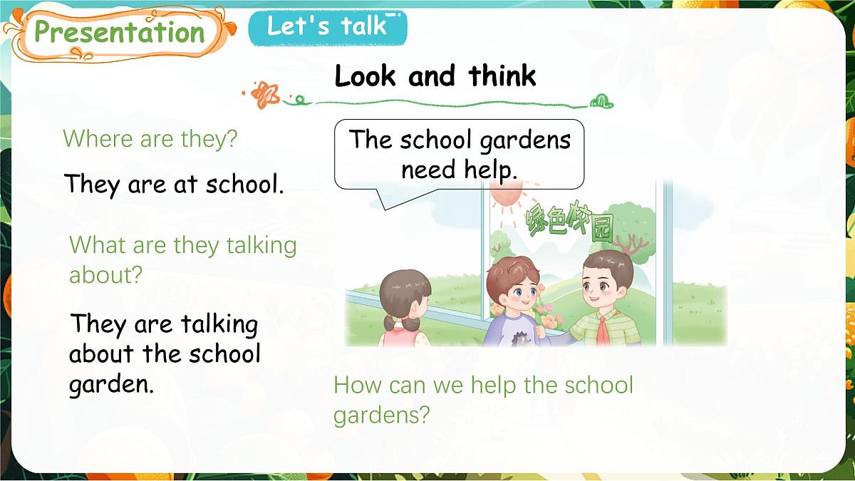 人教版PEP(2024)英语三年级上册 Unit 4 Plants around us Part B(1)Let’s talk ~ Look and discuss(课件)第5页