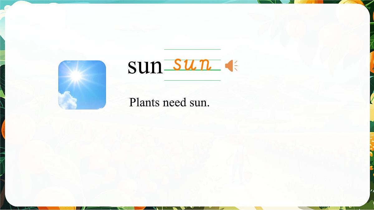 人教版PEP(2024)英语三年级上册 Unit 4 Plants around us Part B (2) Let's learn~Listen and chant(课件)第5页