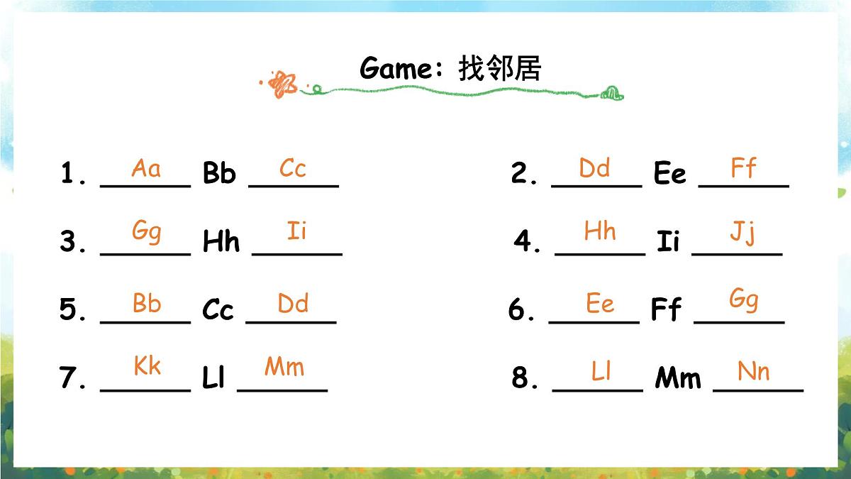 冀教版(三起)(2024)英语三年级上册 Unit 2 My school Lesson 4 Fun with letters(课件)第8页