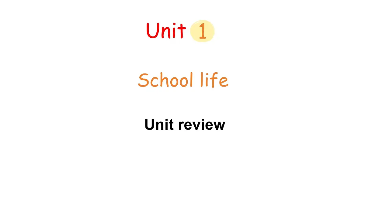 Unit 1 Unit review(课件)2025-2026学年冀教版(三起)四年级英语上册第1页