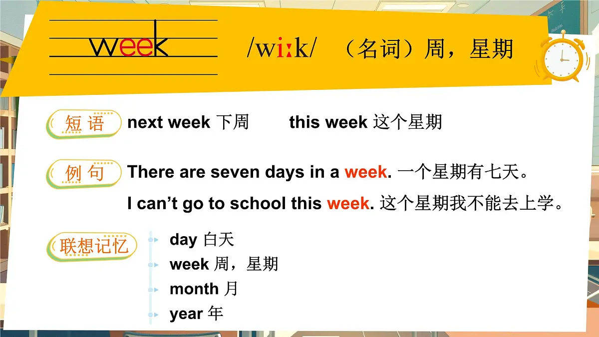 Unit 3 My week单词讲解(课件)2025-2026学年译林版四年级英语上册第2页