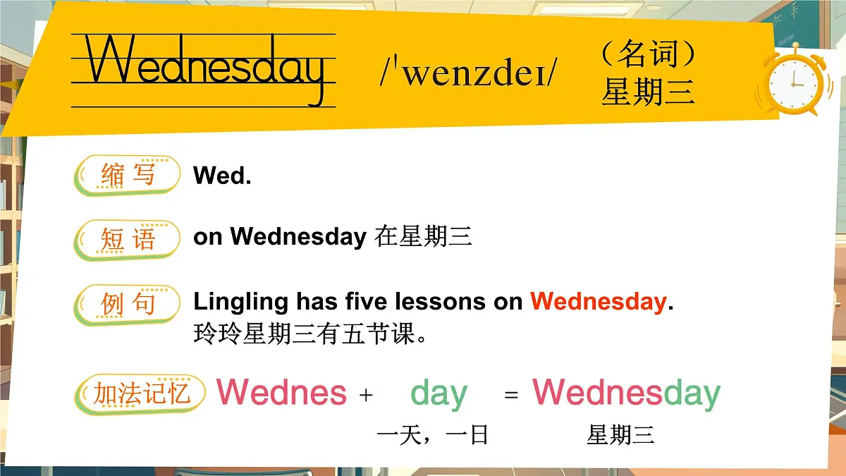 Unit 3 My week单词讲解(课件)2025-2026学年译林版四年级英语上册第6页