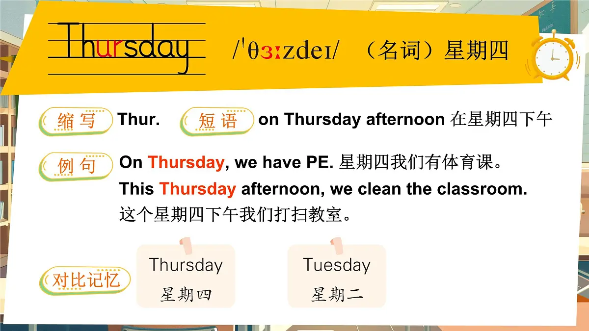 Unit 3 My week单词讲解(课件)2025-2026学年译林版四年级英语上册第7页