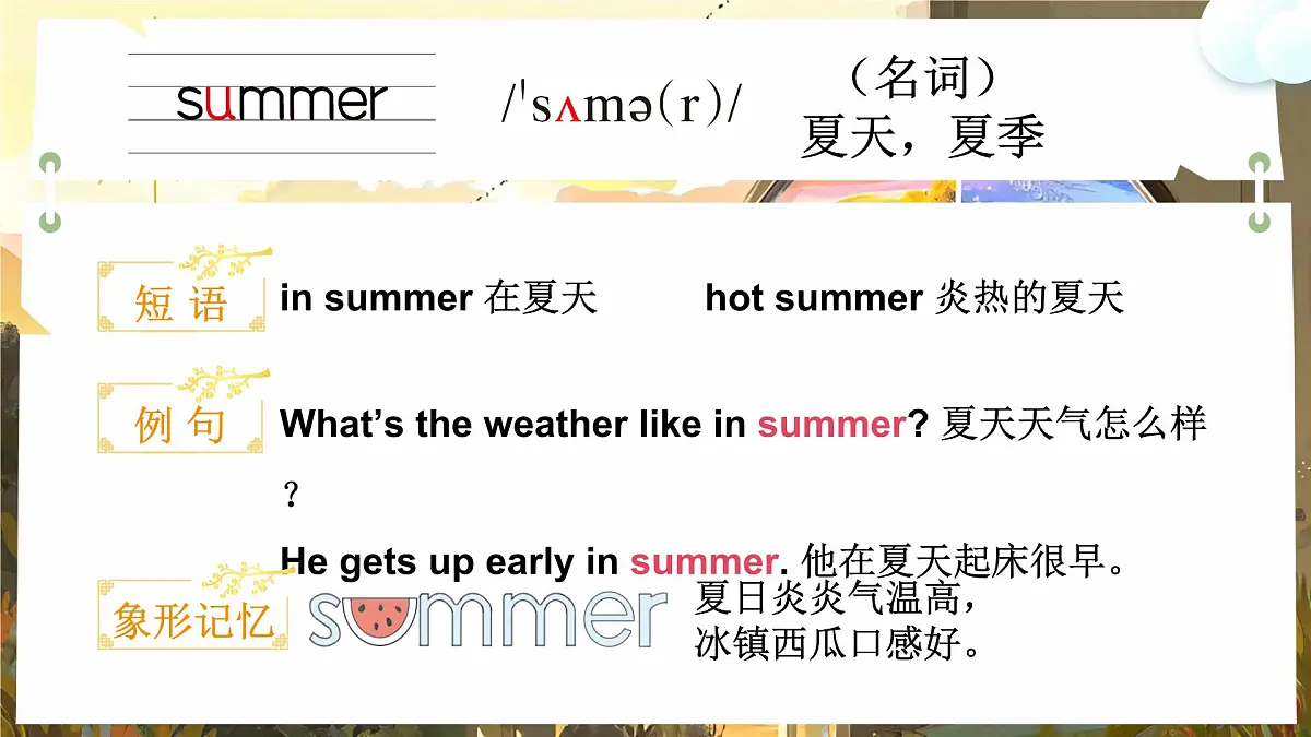 Unit 7 Seasons单词讲解(课件)2025-2026学年译林版四年级英语上册第7页