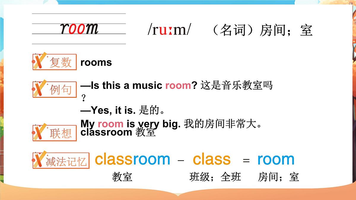 Unit 1 This is our school单词讲解(课件)2025-2026学年湘少版四年级英语上册第6页