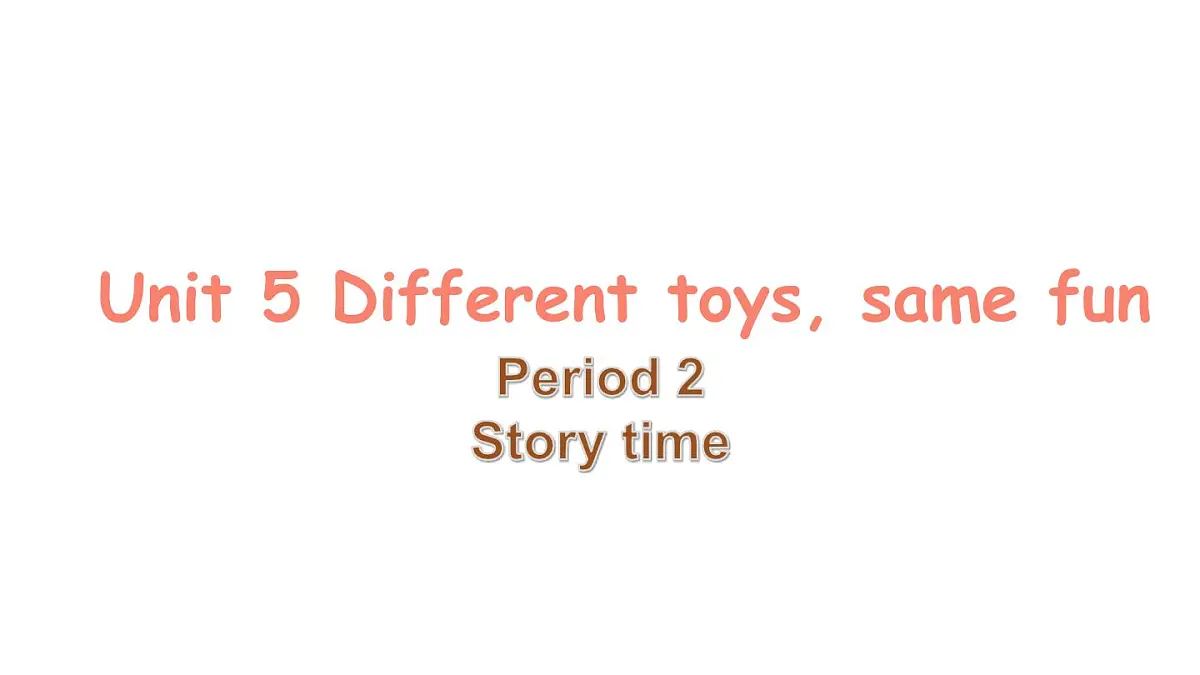 Unit 5 第2课时 Story time第1页
