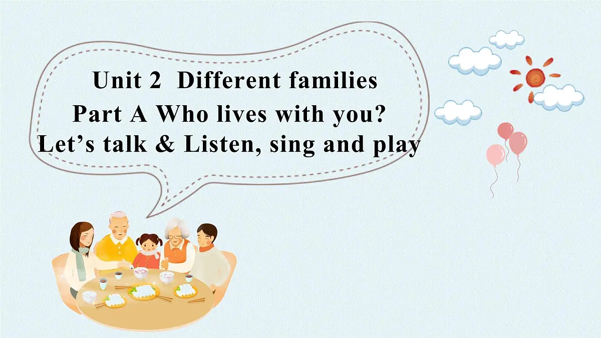 Unit2 第1课时 Part A Let’s talk&Listen, sing and play(教学课件)第1页