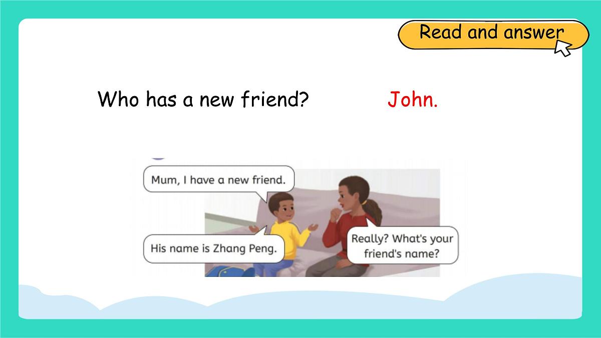 人教版PEP英语四年级上册Unit 2 My friends PartA Let's talk & Say and draw 课件第5页