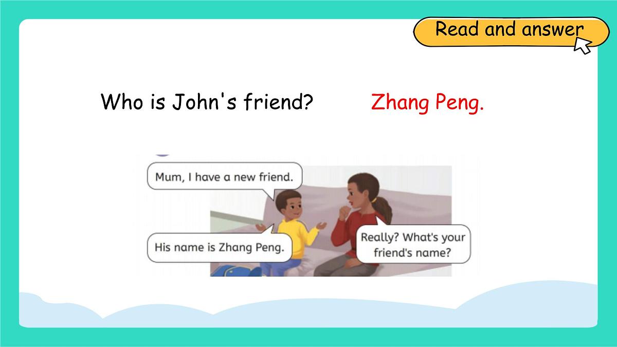 人教版PEP英语四年级上册Unit 2 My friends PartA Let's talk & Say and draw 课件第6页