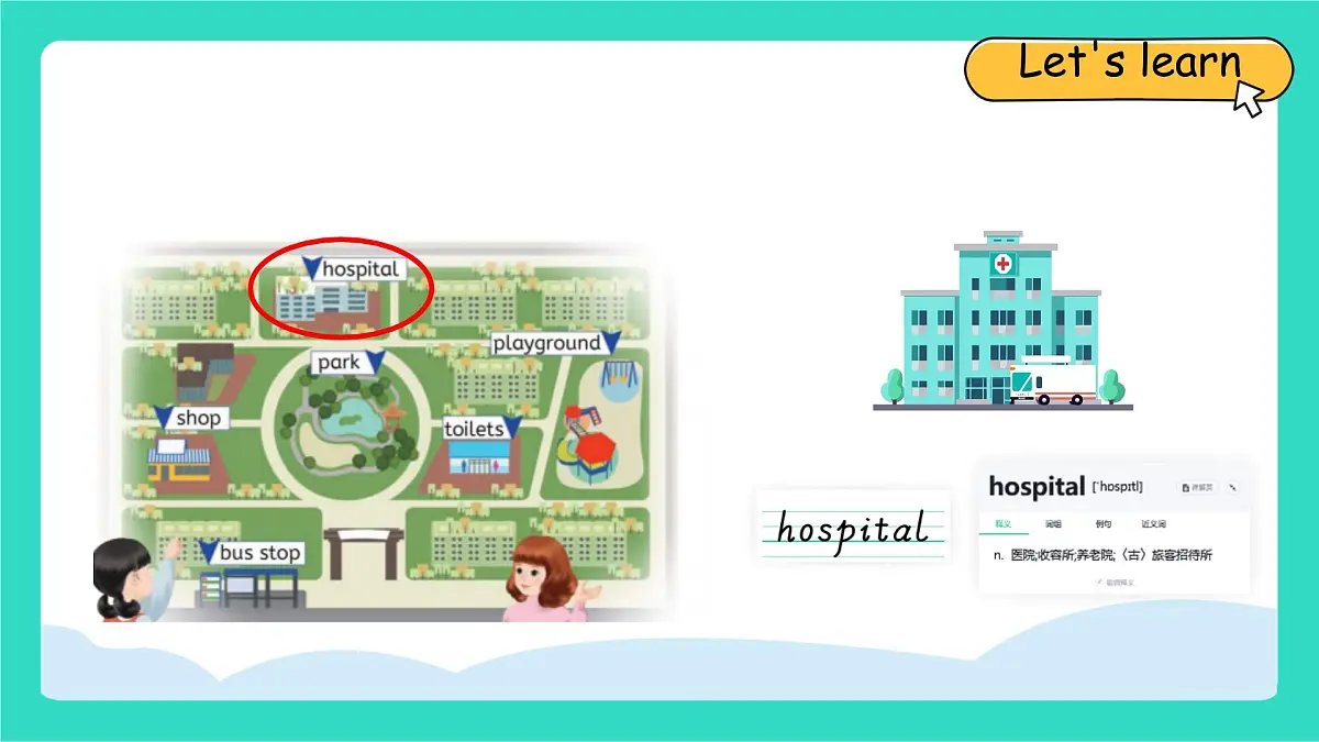 人教版PEP英语四年级上册Unit 3 Places we live in Part A Let's learn & Choose, stick and say课件第7页