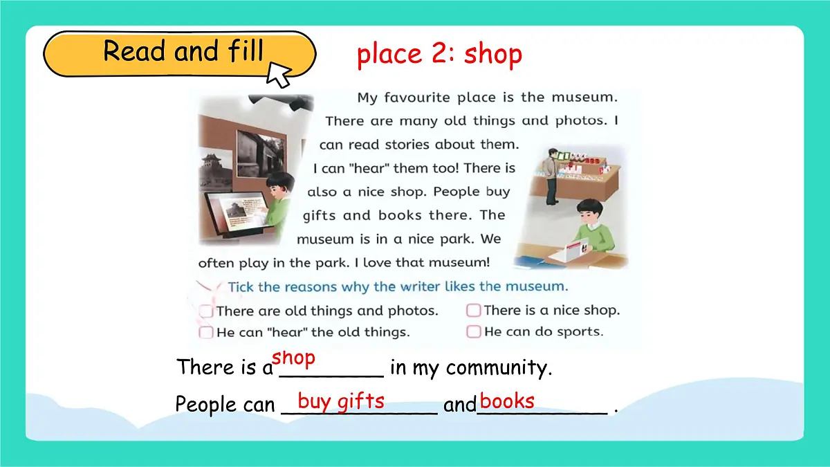 人教版PEP英语四年级上册Unit 3 Places we live in Part B Read and write课件第8页